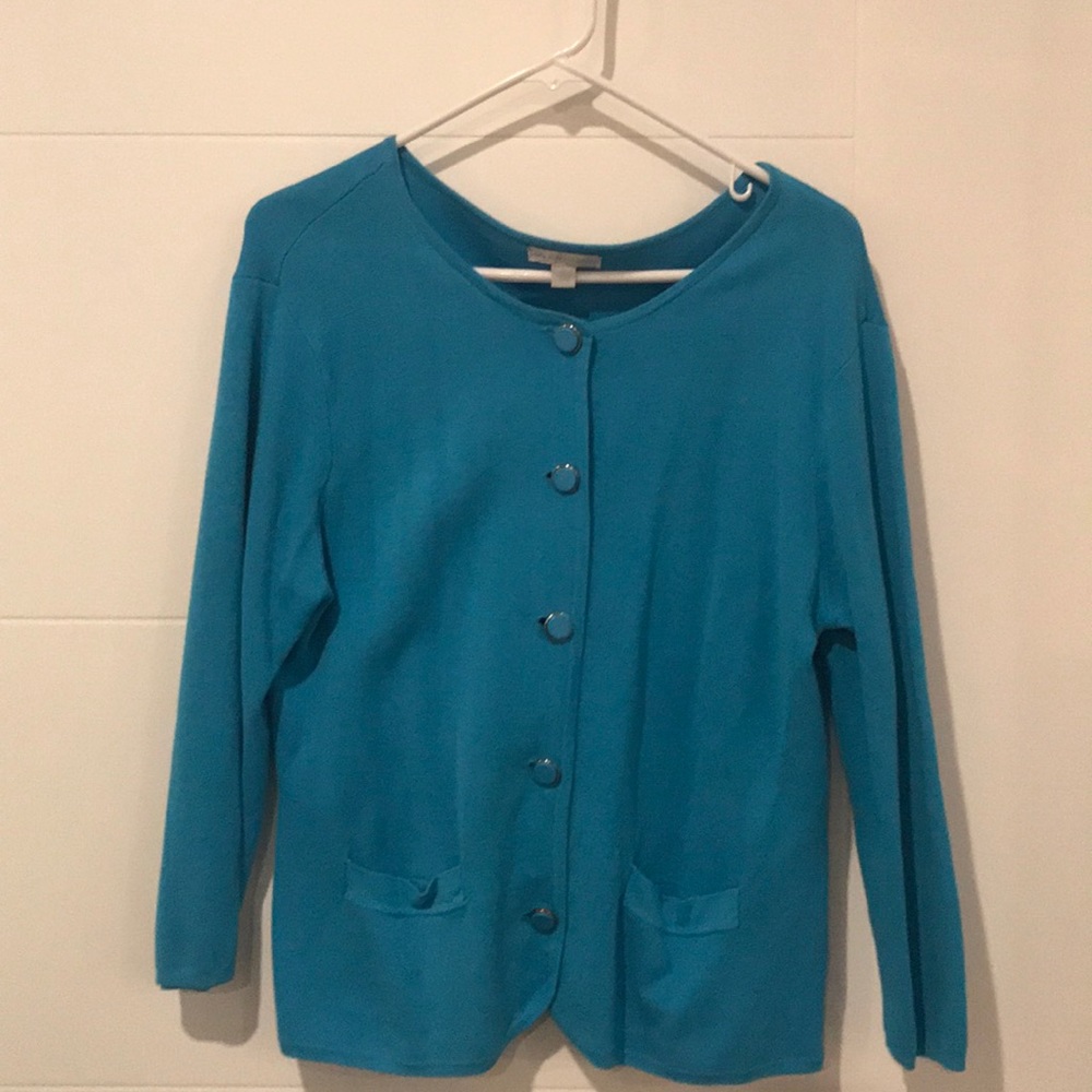 XL Button-front Blue New York & Company Cardigan